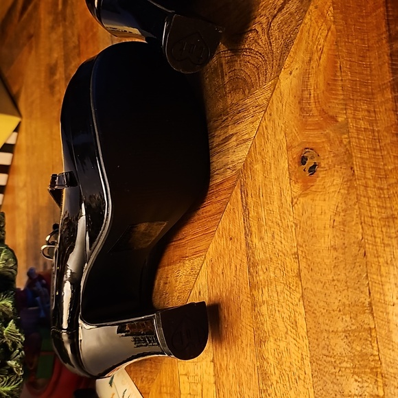 T.U.K black chunky high heel sz 7 - Picture 5 of 16